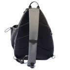 Grey BORA sports bag, rear view showing the padded mesh back panel and adjustable shoulder strap